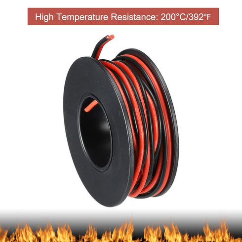 MECCANIXITY 26 Gauge 2 Conductor Parallel Silicone Wire, 26AWG Tinned Copper Spool 3.0m/10ft for LED Strip