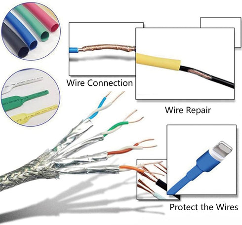 Long Leaf 530 pcs Heat Shrink Tubing Kit, Waterproof Tubes Wire Wrap, Self-Solder Wire Connectors with Storage Case