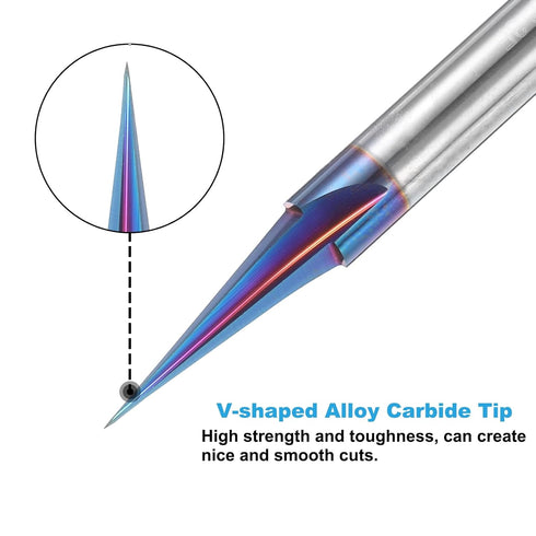 15 3 1/4 Inch uxcell Degree V Groove Engraving Router Bit for CNC Tip and Flutes Shank Carving Bit Nano Coated Carbide