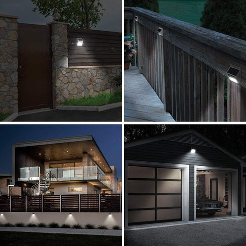 IP65 6500K Pack 4 TORCHSTAR Outdoor LED Solar Powered Motion Sensor Light, Waterproof Cordless Outdoor Wall Lighting