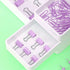 Purple Binder Clips and Paper Clips Push Pins Tacks Sets, Total 72 PCS Assorted Sizes Office Supplies Set for Women,