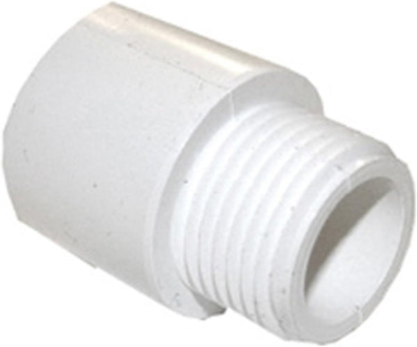 LASCO 15-1643 PVC Hose Adapter, 3/4-Inch Male Hose Thread & PVC Pipe Glue Connection, White
