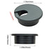 6pcs Desk Grommet, 1-3/8 inch Plastic Wire Cord Cable Grommets Hole Cover for Office PC Desk Organizer (Black)
