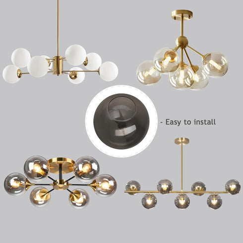 WEIYOUDJ Lights,5.9 2.64" 5.9") Lighting Replacement Glass Globe Shade,Smoke Gray Lampshade Glass Accessories