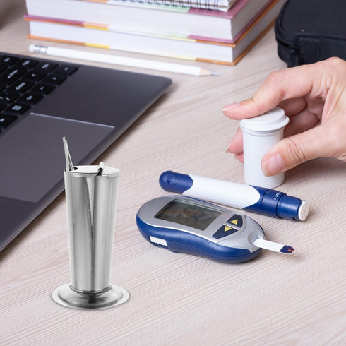 5Pcs 4.52X2.75X9.84in Stainless Steel Tweezers Holder Organizer for Salon and Barber Tools Compact Plier Jar Container
