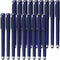 Lin.Pen 1.0mm Black Gel Pens - 2-in-1 Stylus Gel Pen - Gel Ink Rollerball Pens for Office - 18 Pack - Dark Blue