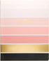 WORLD TRAVELER Eccolo Large Lined Journal Notebook, Hardbound Cover, 256 Ruled White Pages, Ombre Stripes, 8x10 inches