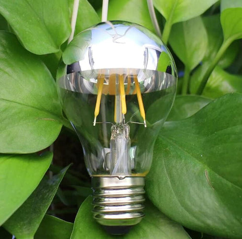 A60 Half Chrome Light Bulbs, 3 Pack, 4 Watts (40W Equivalent), E27 Base, 2700K Warm White, Non-Dimmable