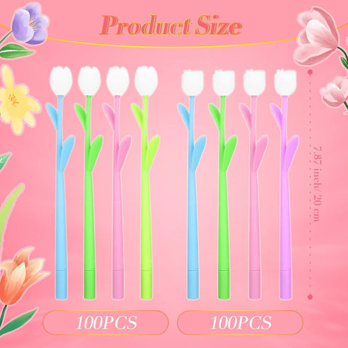Tinlade 200 Pcs Color Changing Flower Gel Pens, 0.5mm Black Ink Cute Kawaii Ball Point Pens for Kids