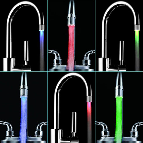 DLAND 2-Pack 7-Color Smart Faucet Light with LED Auto-ChangingWater Flow Activated Sensor Tap LightNon-Temperature