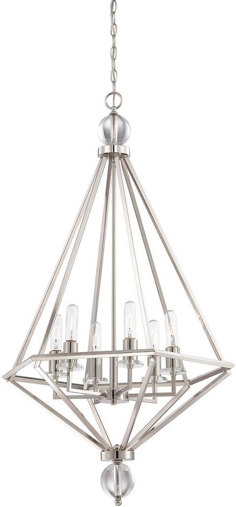 7-EXTLG-SN 9.5-Inch Savoy House Lighting Pendant with Extension Rod, Satin Nickel Finish