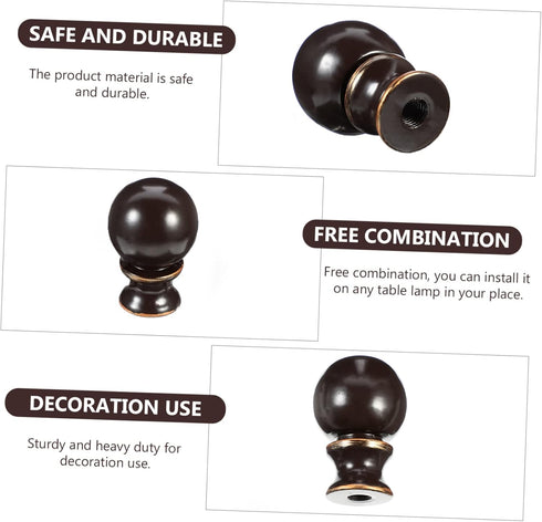 IWOWHERO 2Pcs Cow Horn Decorative Head Lamp Finial Unique Lamp Toppers for Table and Floor Lamps Zinc Alloy Screw Caps