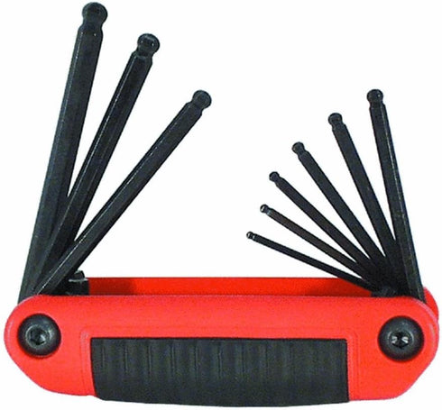 EKLIND 25919 Ergo-Fold Fold-up Ball-Hex allen wrench - 9pc set SAE Inch Sizes 5/64-1/4 by Eklind Tool