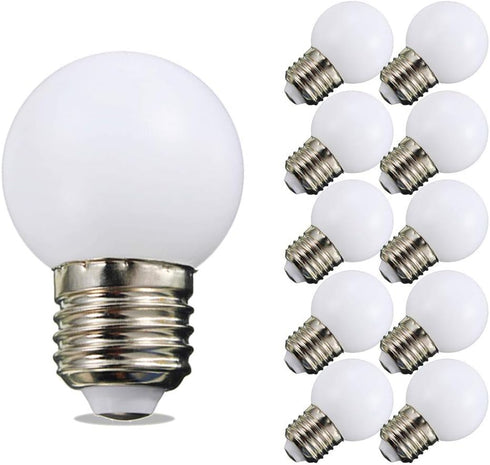 Night Light Bulb 1 Watt LED Low Watt Bulbs E26 E27 Standard Base Daylight White 6000K, 10W Equivalent for Home Bedroom,