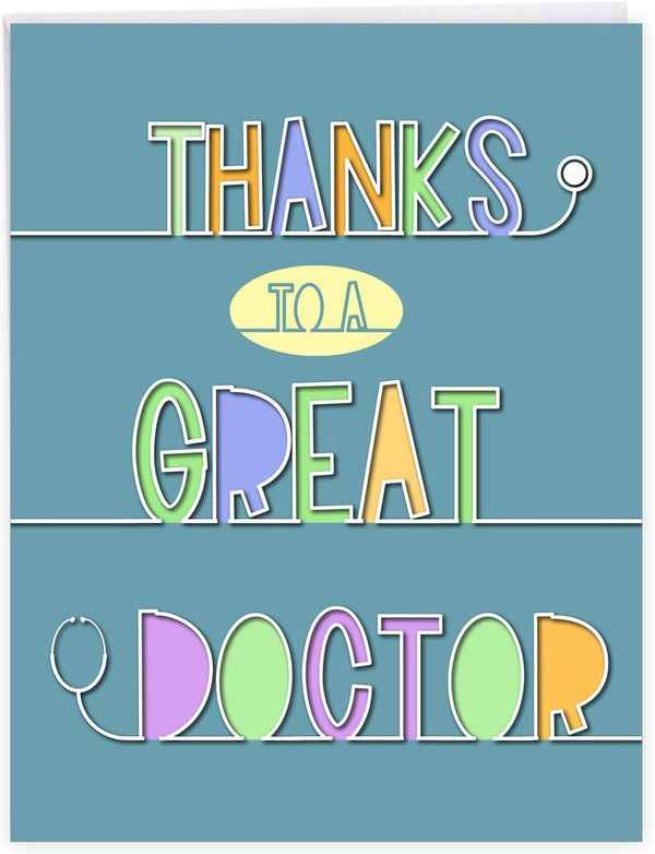 NobleWorks Jumbo Thank You Card for Nurse and Doctor, 8.5 x 11 Inch Gratitude Greeting Card