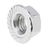 M8 x 1.25mm Serrated Flange Hex Lock Nuts, 20pcs Hexagon Flange Nuts, 304 Stainless Steel, Full Thread, DIN6923 Standard