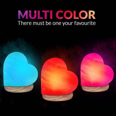 944AC Himalayan Glow USB Heart Salt Lamp, Multicolor Night light, Best Home Decor by WBM