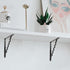LIFKOME 2pcs Wall Mounted Iron Shelf Brackets Black Triangular Floating Shelf Supports Heavy Duty Load Bearing Up