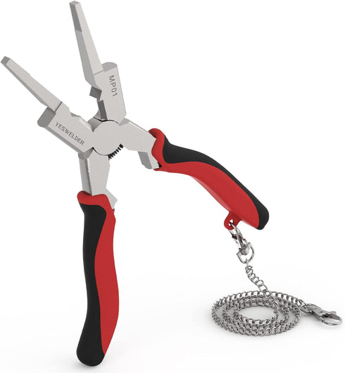 YESWELDER 8-Inch MIG Welding Pliers with Retention Chain, Anti-Rust for Professional Welding