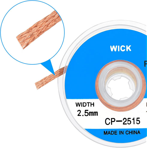 6 Pieces No-Clean Solder Wicks, 1.5 Meter Length, Desoldering Wicks (Blue, 0.1 Inch)