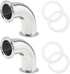 CLAHJQX 2 Pack 1.5 inch SS304 Elbow 90 Set Elbow, 1-1/2 inch Tube OD Sanitary Ferrule Degree Pipe Fitting