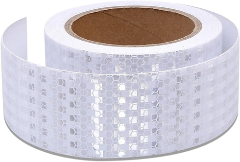 AISEY 2" X 30ft Reflective Tape, White Outdoor High Vis Safety Tape, Waterproof