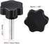 uxcell Clamping Screw Knob, 48mm Dia Plum Hex Shaped Grips Star Knob M10 x 50mm