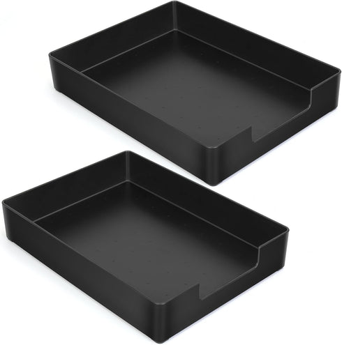 Letter-Size Tray, 2PCS Plastic Stackable A4 Paper Tray, Multi-use Large Storage Basket for Office Home Supplies, 13 x