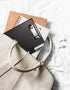 Mini Clipboards 4"x6" - Small Faux Leather Memo Pocket Clipboard with Pen Holder for Receipts & Notepads (Black)