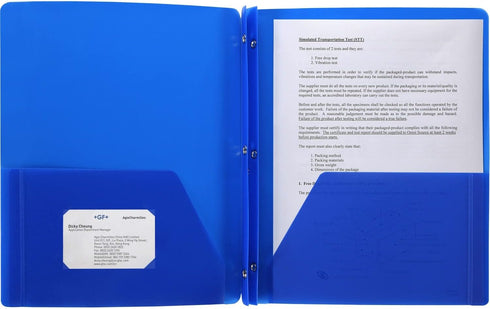 Business Source 20886 Blue Poly Portfolio, 3 Prong, 2 Pkts, .3mil, LTR