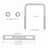 304 Stainless Steel Square U-Bolts, 5.91"(150mm) Inner Width, 7.87"(200mm) Length with Nuts for Trailer Accessories.