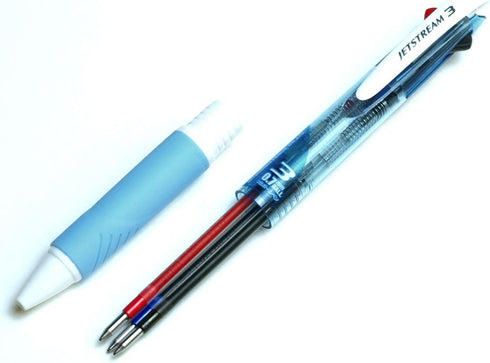 Uni Ballpoint Pen Jetstream, 3 Color Black, Red, Blue Ink, 0.7mm, Sky Blue (SXE340007.8)