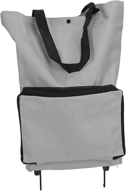 DOACT Foldable Grocery Cart with Wheels, Reusable Large Capacity Portable Shopping Trolley Bag for Easy Storage