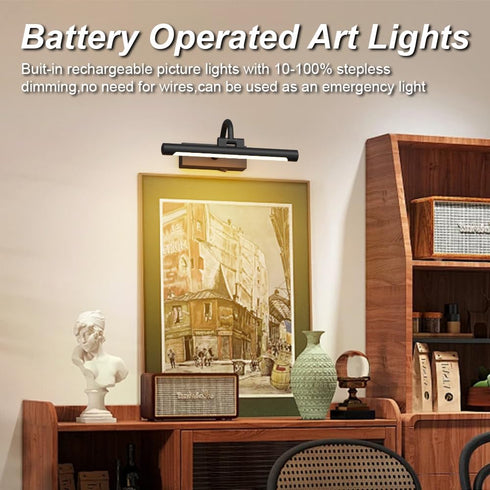 11.8" Rechargeable,10000mAh Paintings,3CCT Dimmable, Aipsun Picture Lights for Wall Battery Operated Art Light