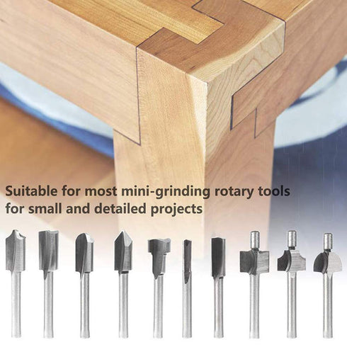 HSS Router Dremel Bits Set, 1/8"(3mm) Shank for Power Rotary Tools, DIY Woodworking Accessories