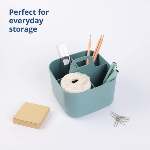 BLUE GINKGO Stackable Multipurpose Caddy Organizer with Handle | Desk, Makeup, Dorm, Classroom Art Organizers (Green,