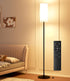 Dimmable 12W Bulb luckystyle Floor Standing Tall Lamp, Led with Lampshade, Foot Switch, Remote Custom Color Temperature