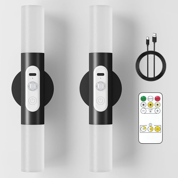 Hensam Motion Sensor Wall Lights with Remote Control, LED Rechargeable Battery Operated