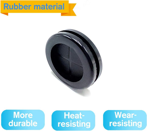 ECUDIS 1-3/16" ID Rubber Grommets, 1-1/2" Drill Hole Plugs for Wire Protection (Round, 8 Pcs)