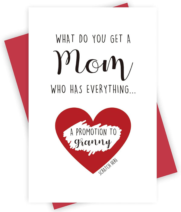 Alzombi Funny Pregnancy Announcement Card, Pregnancy Reveal Scratch off Card for Mother's Day