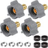 WiseWater 1/2“ PEX Faucet Connector, 4 PCS 1/2” PEX Barb x 1/2” FNPT Swivel Adapter with Stainless Steel Clamp