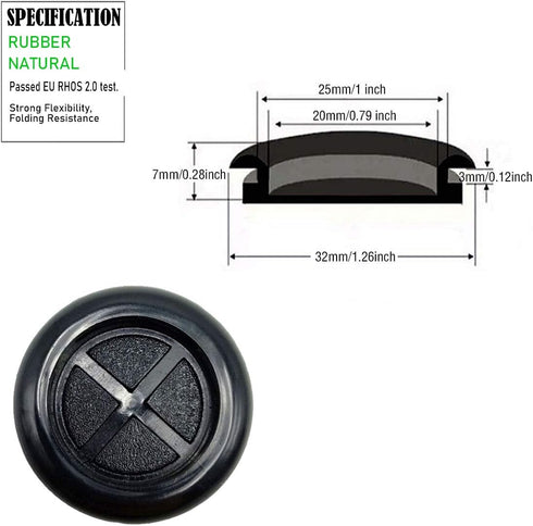EASYEAH 1 inch Grommets 13/16 Grommet 20 20x25 mm, Rubber for Wiring, in ID One-Sided Rubber Plugs for Round Holes