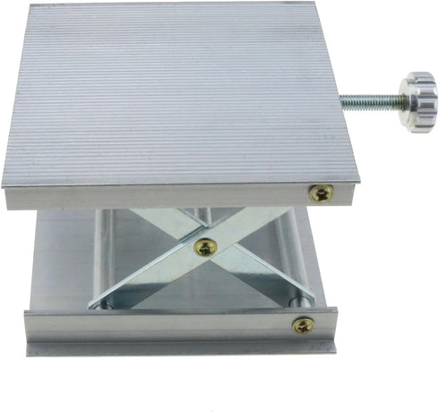 Lab Lifting Platform 90mm Adjustable Rack, Silver Tone Aluminum Alloy Lab Jack Lift Stand Support Platform