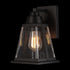 44697 1-Light Bulb Globe Electric Merle Outdoor Wall Sconce, Bronze, Clear Glass Shade, Brown, Not Included