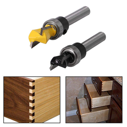 Wolfride 2Pcs Dovetail Router Bits, 1/4 Inch Shank Dovetail Joint Router Bit Set