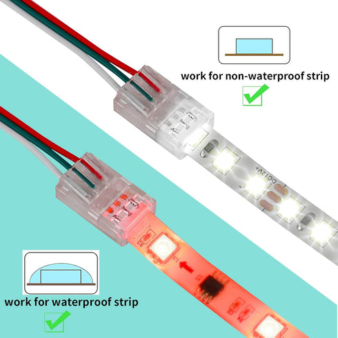 HOMELYLIFE 10 Pcs 3 Pin LED Strip Connector Solderless with 16.4ft Extension Cable for 10mm Wide WS2811 WS2812 WS2812B