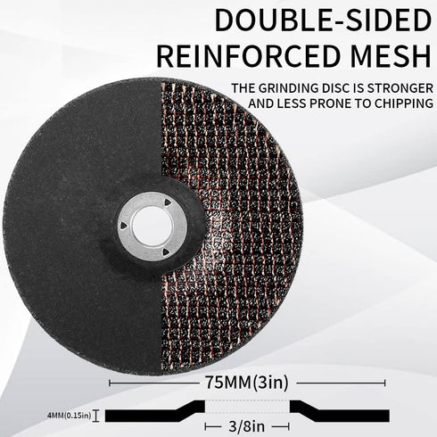 16Pcs 3 Inch Cut-Off Wheel Grinding Kit with 3/8" Arbor, 1/4" Stem Mandrel for Metal, Stainless Steel, Wood