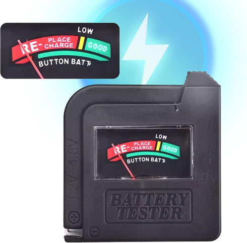 Black BT860 Tester Voltage Checkers Voltage Meter for AA AAA 9V 1.5V Button Cell Batteries Voltage Tester Electrical Equipment Tools for Home Improvement