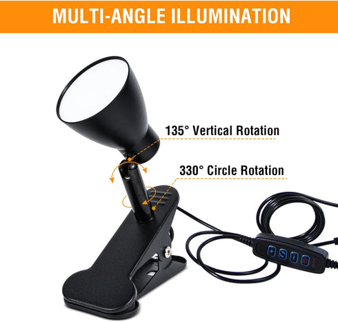 CeSunlight 90+ 3 10 Dimmable (6W/2Packs) CRI Clip on Reading Lamp, Clip on Light for Bed