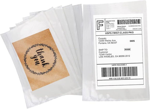 Clear Self-Adhesive Packing List Envelopes - Label Pouches for Shipping Mailing Bags (7.5" x 5.5", 100 Pack)